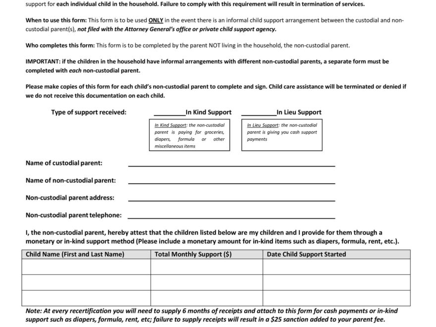 Free Printable Child Support Agreement Forms Printable Forms Free Online