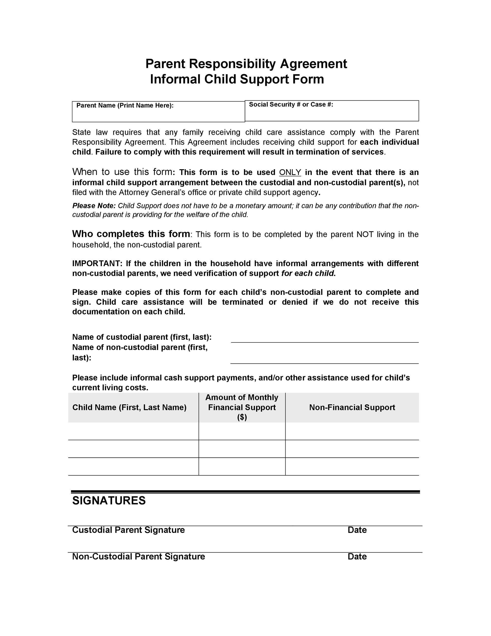 Free Printable Child Support Forms Printable Forms Free Online