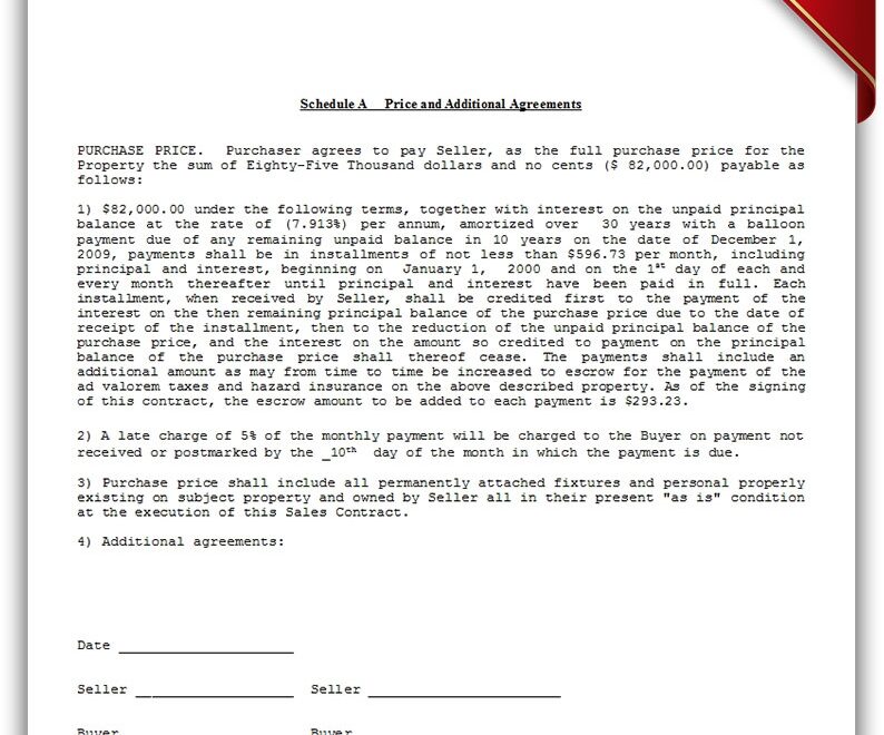 Free Printable Contract For Deed Forms Template