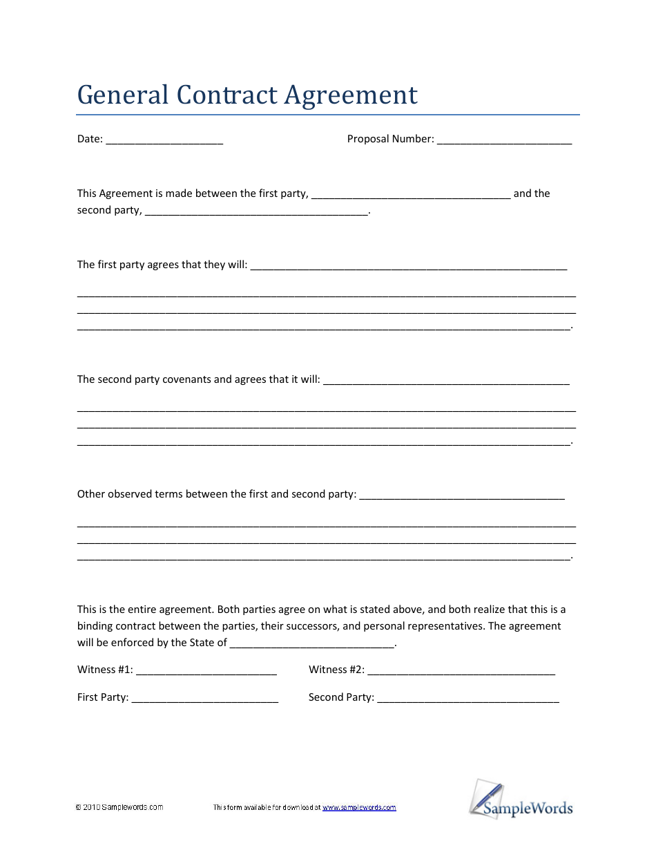 Free Printable Contracts Prntbl concejomunicipaldechinu gov co