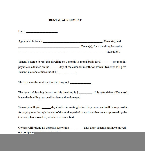 Free Printable Generic Lease Agreement