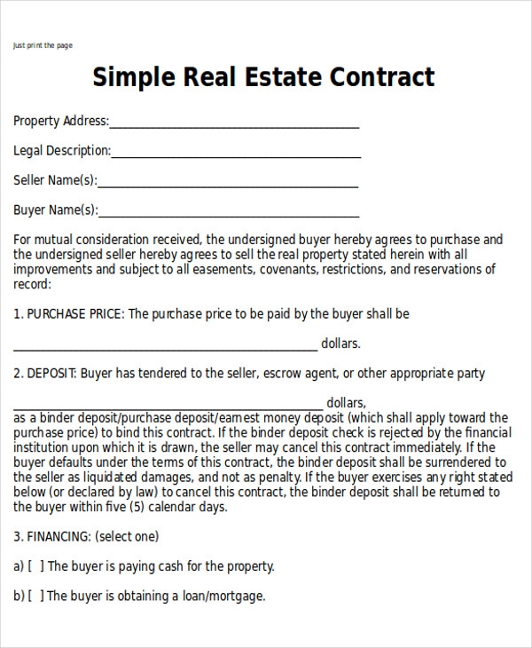 Free Printable Home Sale Contract Free Templates Printable