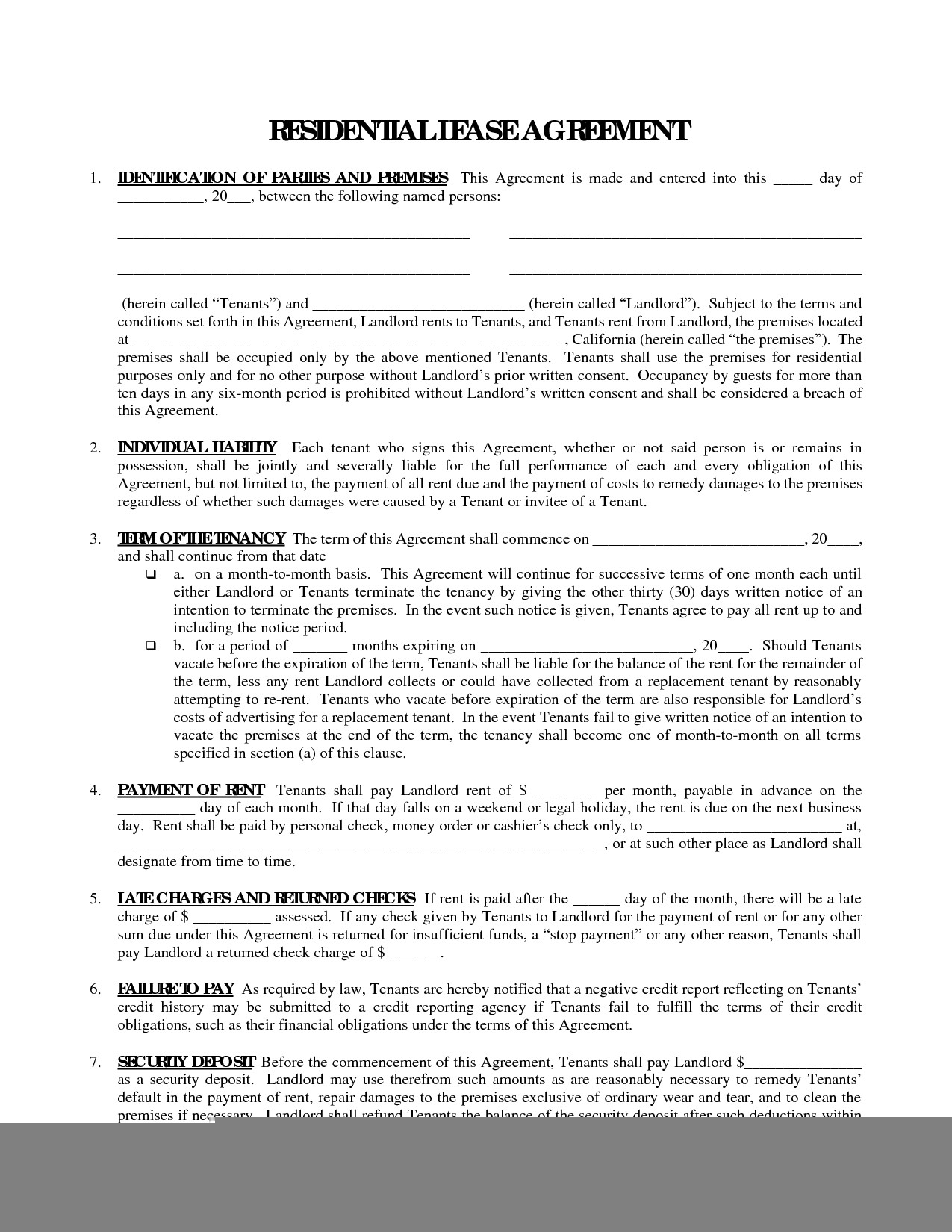 Printable Lease Agreement Ny