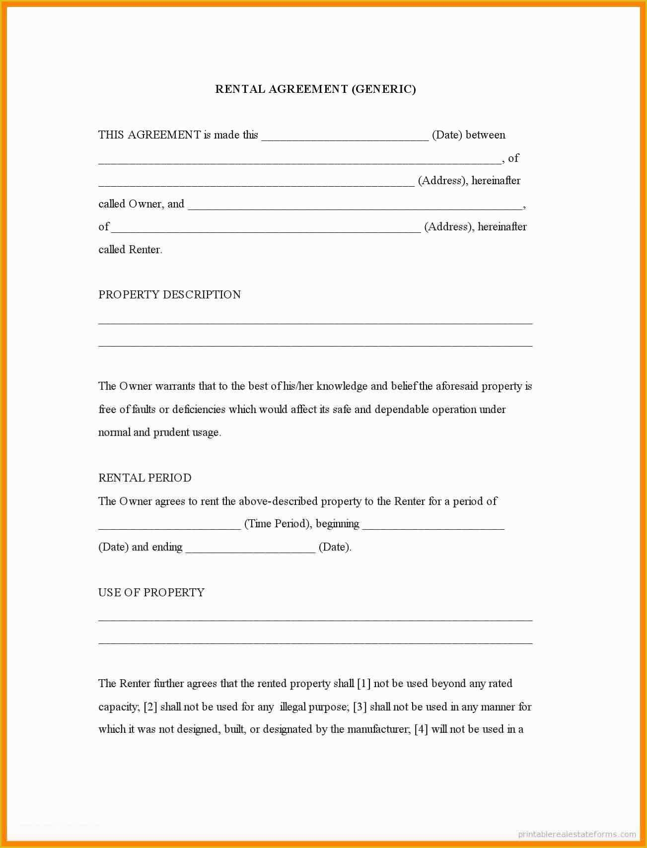 Printable Lease Agreement Free