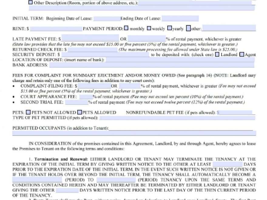 FREE Printable NC Lease Agreement Printable Lease Agreement