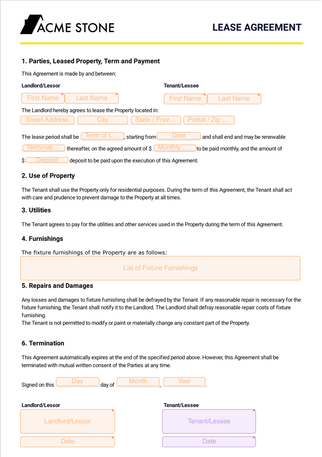 Free Printable One Year Lease Agreement Download Free Printable One 
