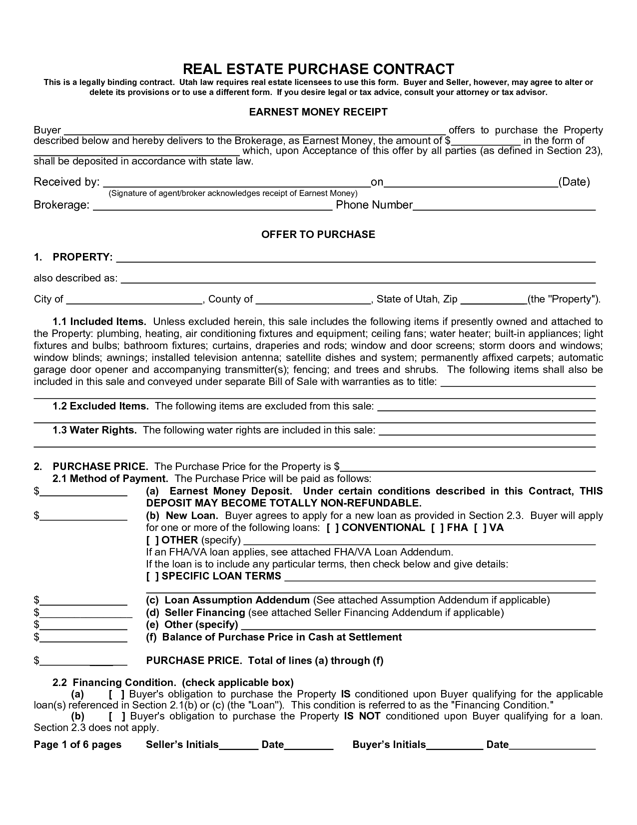 Free Printable Real Estate Purchase Agreement Free Printable