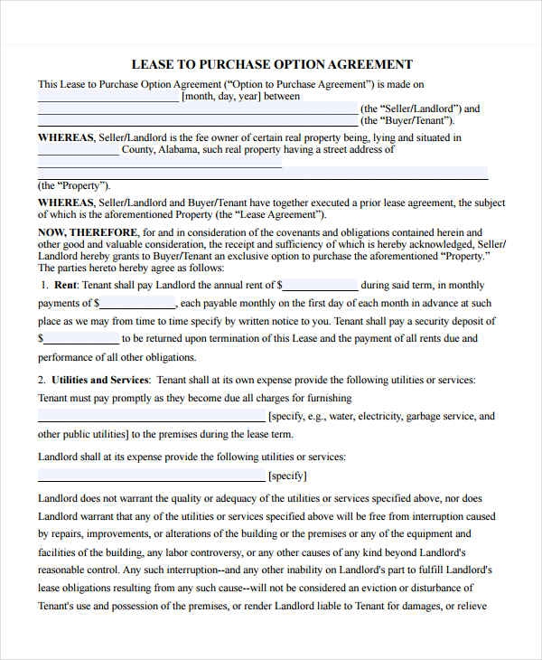 Free Printable Rent To Own Agreement Shop Fresh