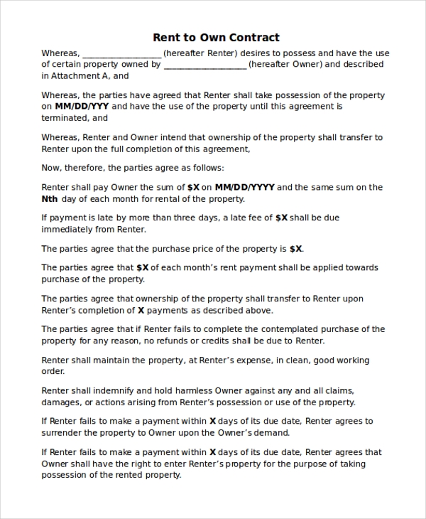Free Printable Rent To Own Agreement Shop Fresh