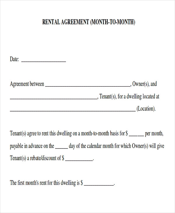 Home Rental Agreement Printable