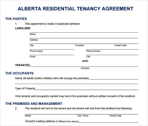 Free Printable Rental Agreement Forms Alberta Printable Forms Free Online