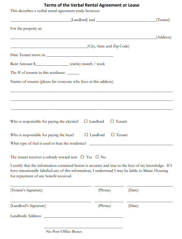 Printable Rental Agreement Washington State