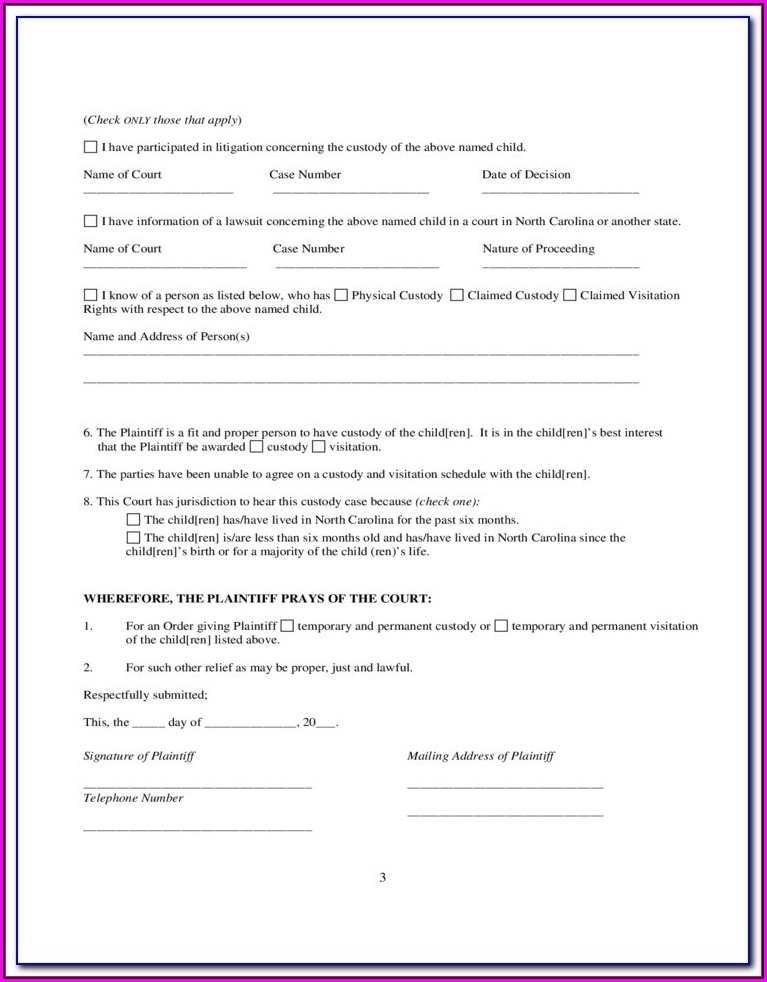 Printable Separation Agreement Nc