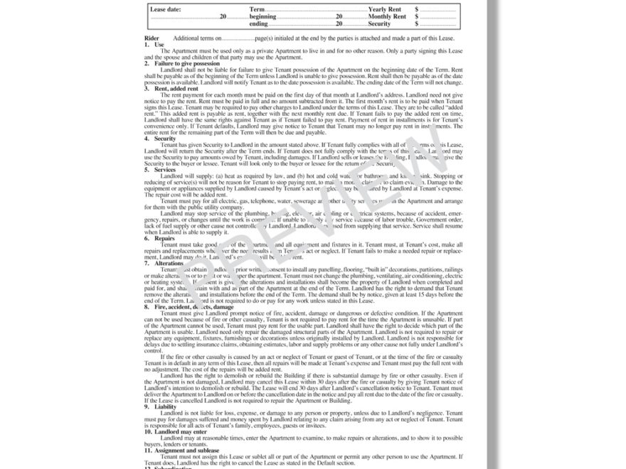 FREE Printable T 186 Lease Agreement Printable Lease Agreement