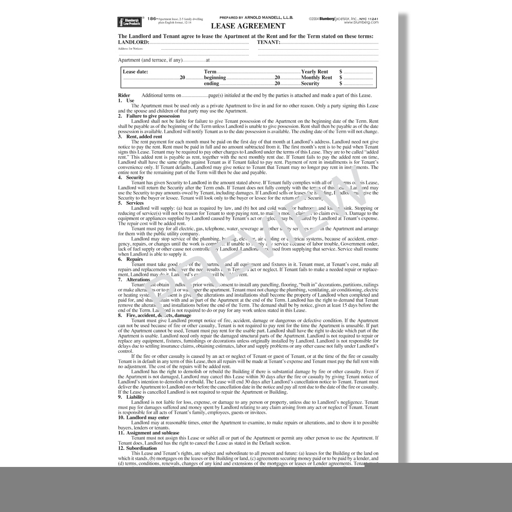 FREE Printable T 186 Lease Agreement Printable Lease Agreement