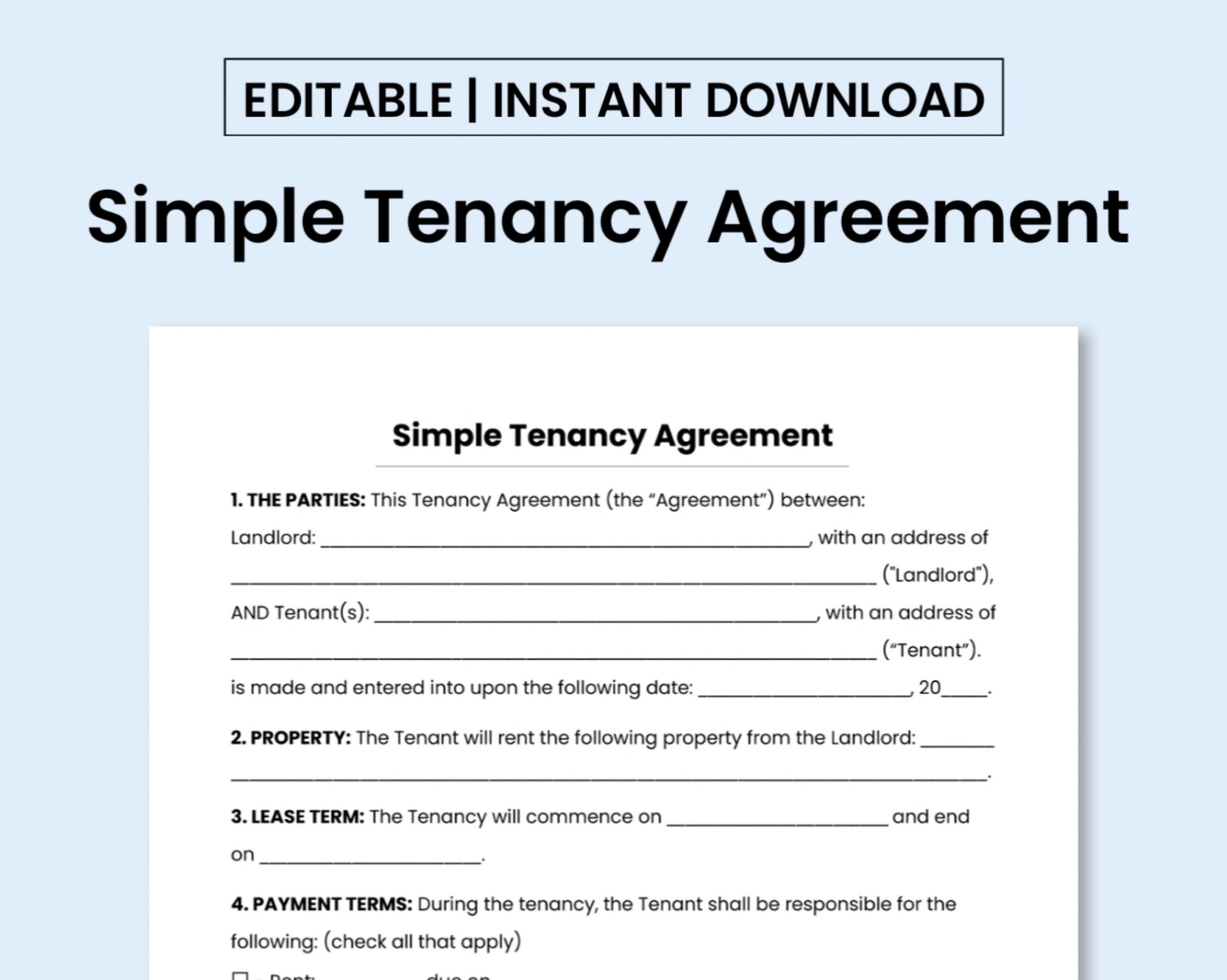 Printable Tenancy Agreement Gov Uk