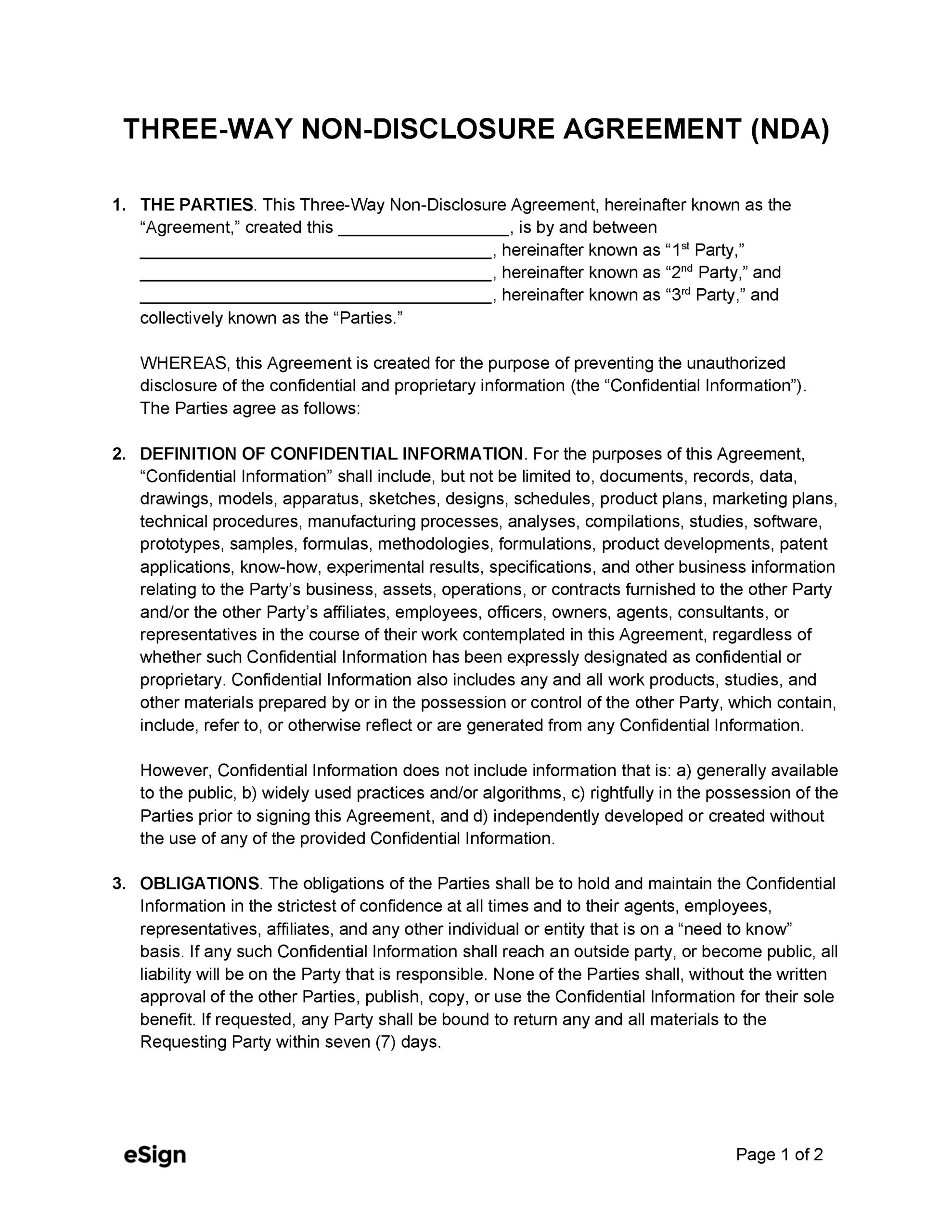 3 Party Agreement Template