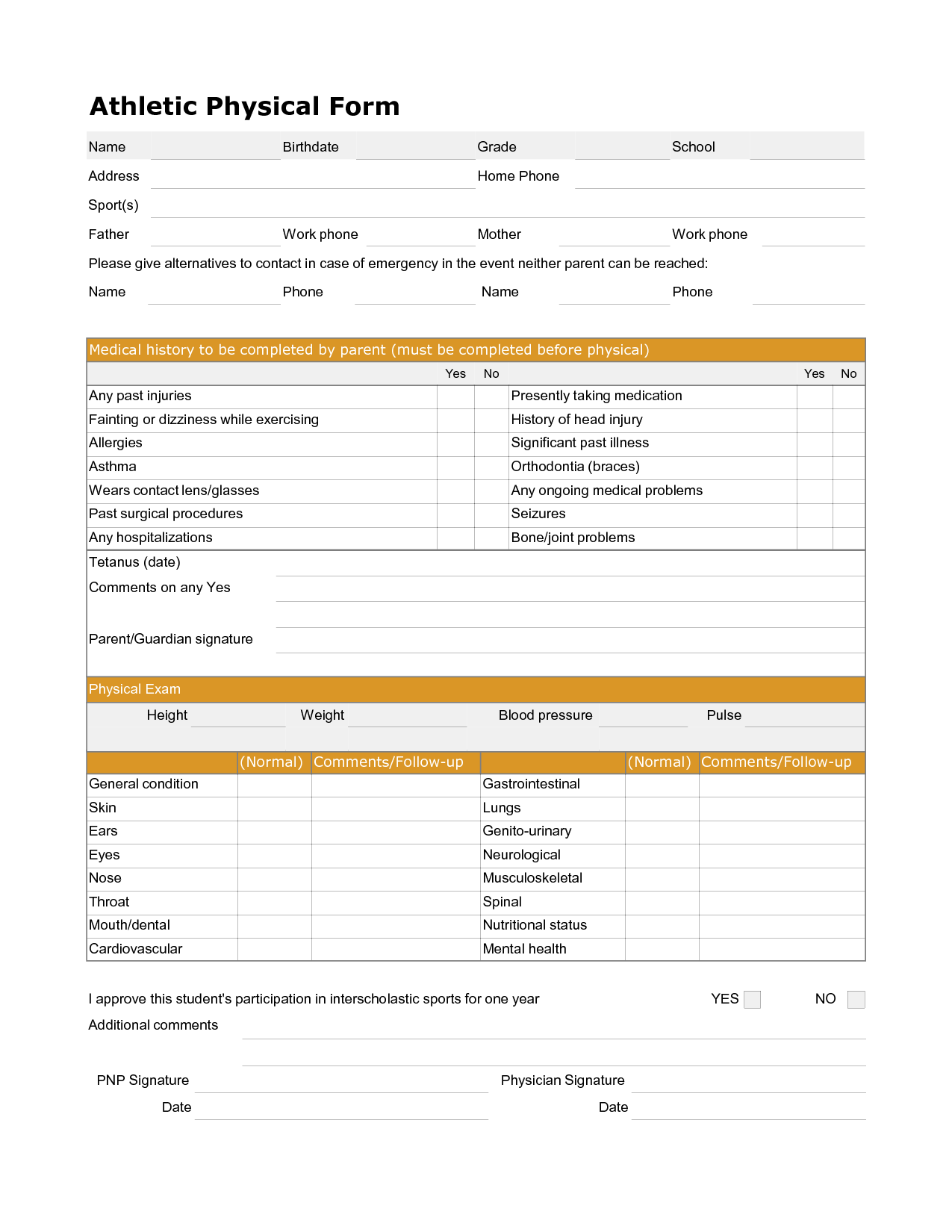 Georgia Sports Physical Form 2025 Oskar S Mikkelsen