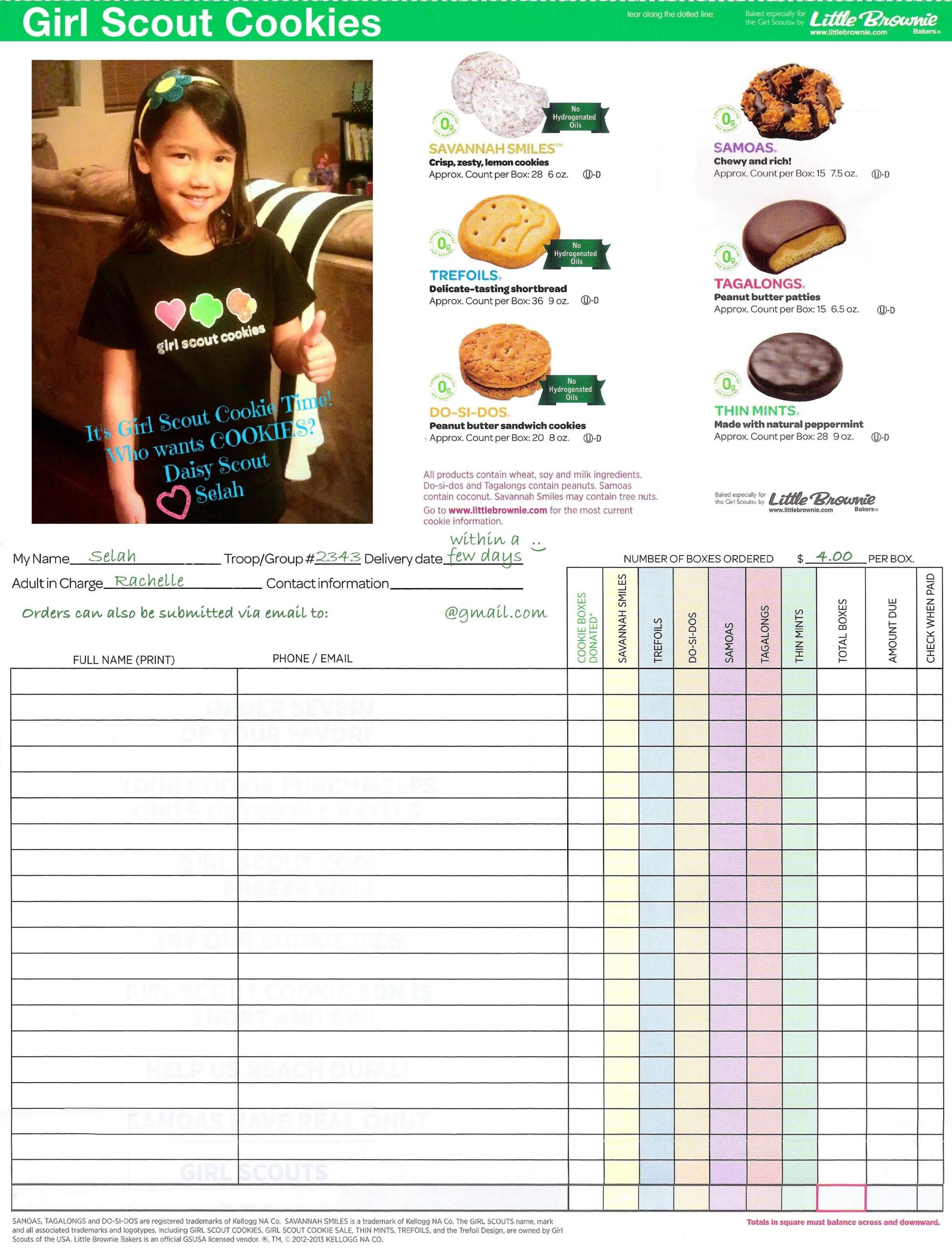 Girl Scout Cookies 2025 Order Form Pdf Louise J Mortensen