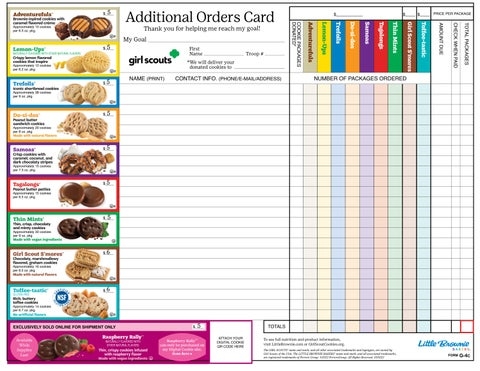 Printable Girl Scout Cookie Order Form 2025 Free