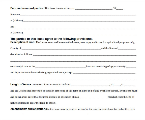 Printable Cattle Grazing Lease Agreement Texas