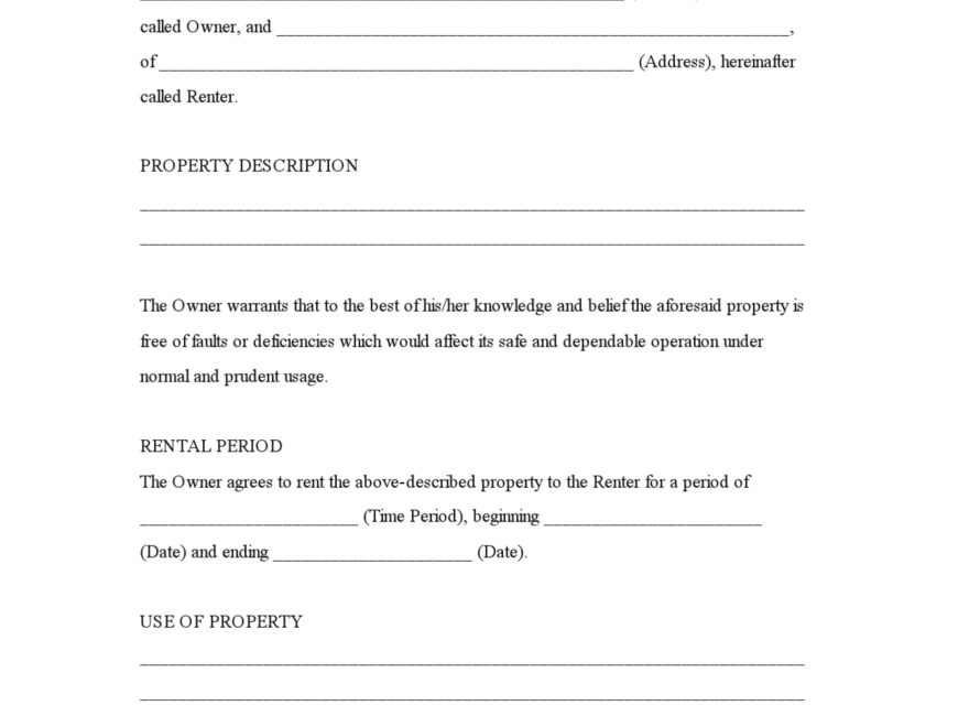 House Rental Agreement Template Florida Property Rentals Direct