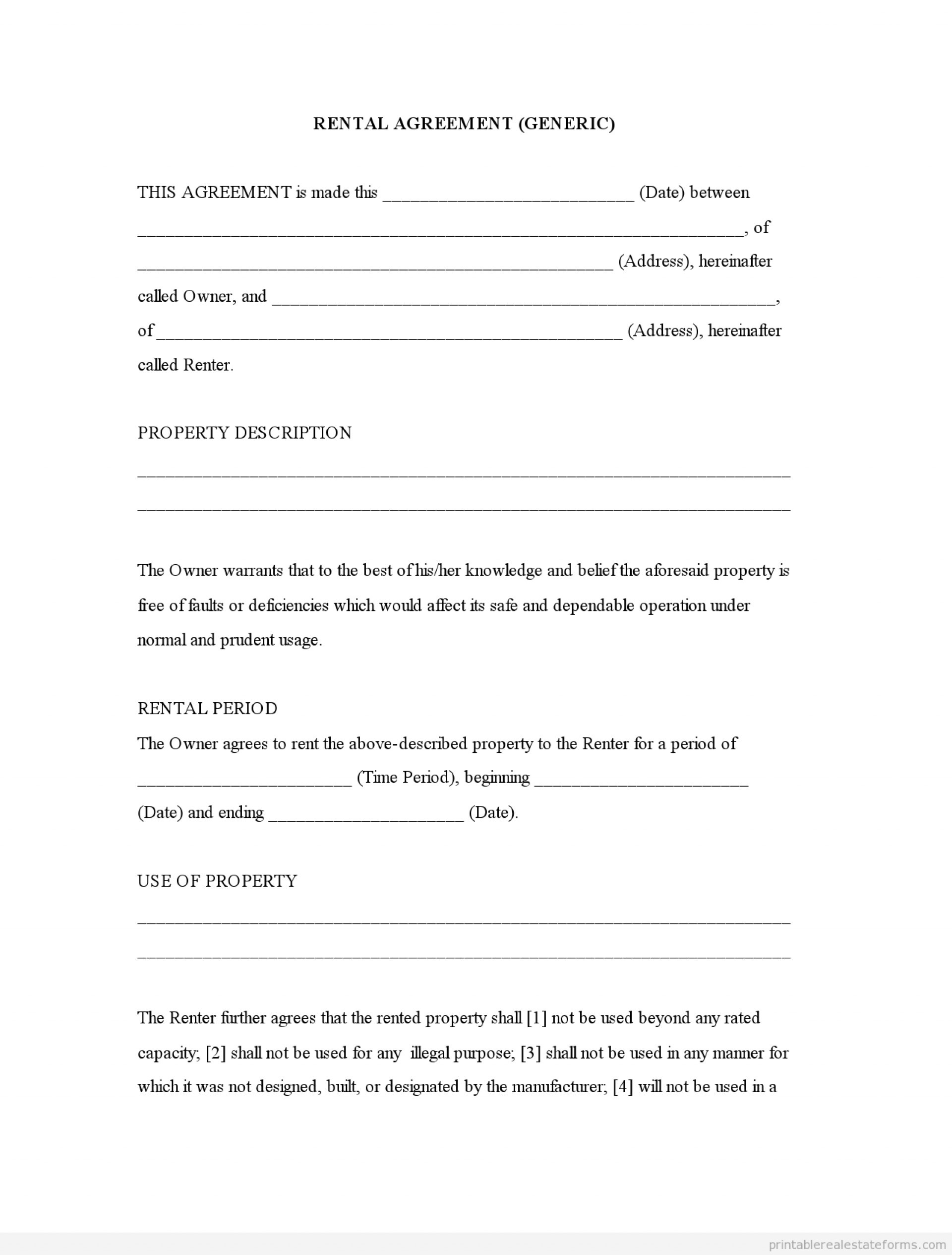 House Rental Agreement Template Florida Property Rentals Direct 