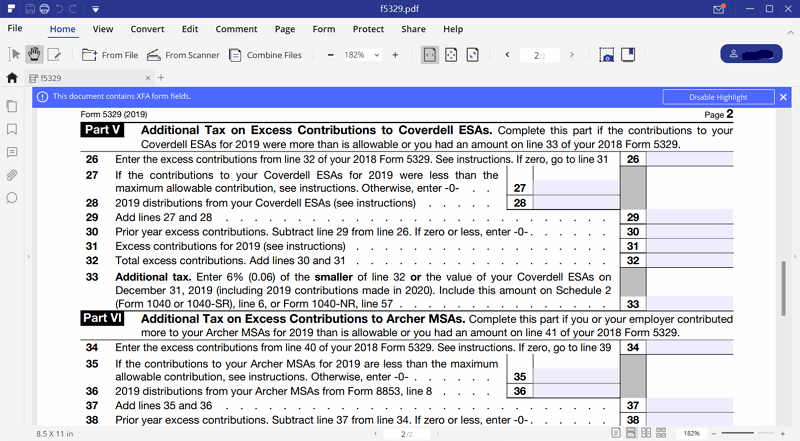 How To Fill In IRS Form 5329