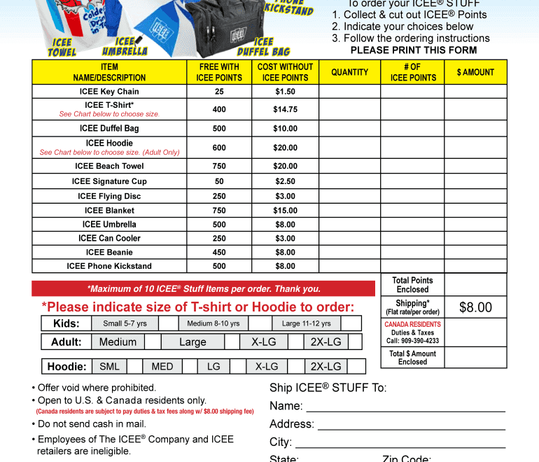 Icee Points Order 2018 2025 Form Fill Out And Sign Printable PDF