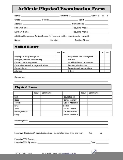 Ihsa Sports Physical Form 2025 Alice Jauncey B 