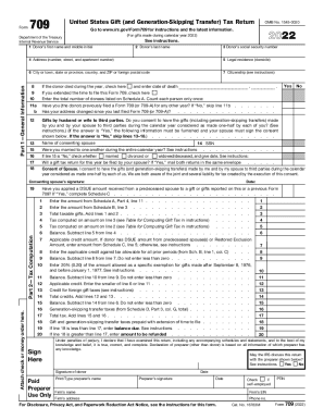 IRS 709 2022 2025 Fill And Sign Printable Template Online