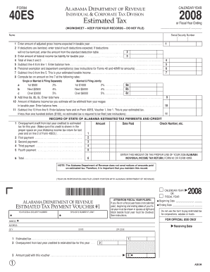 IRS Alabama Form 40ES PdfFiller