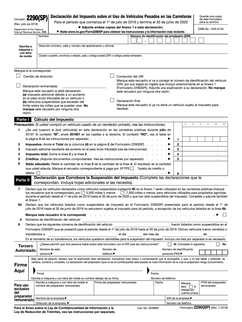Irs Form 2290 Printable 2025