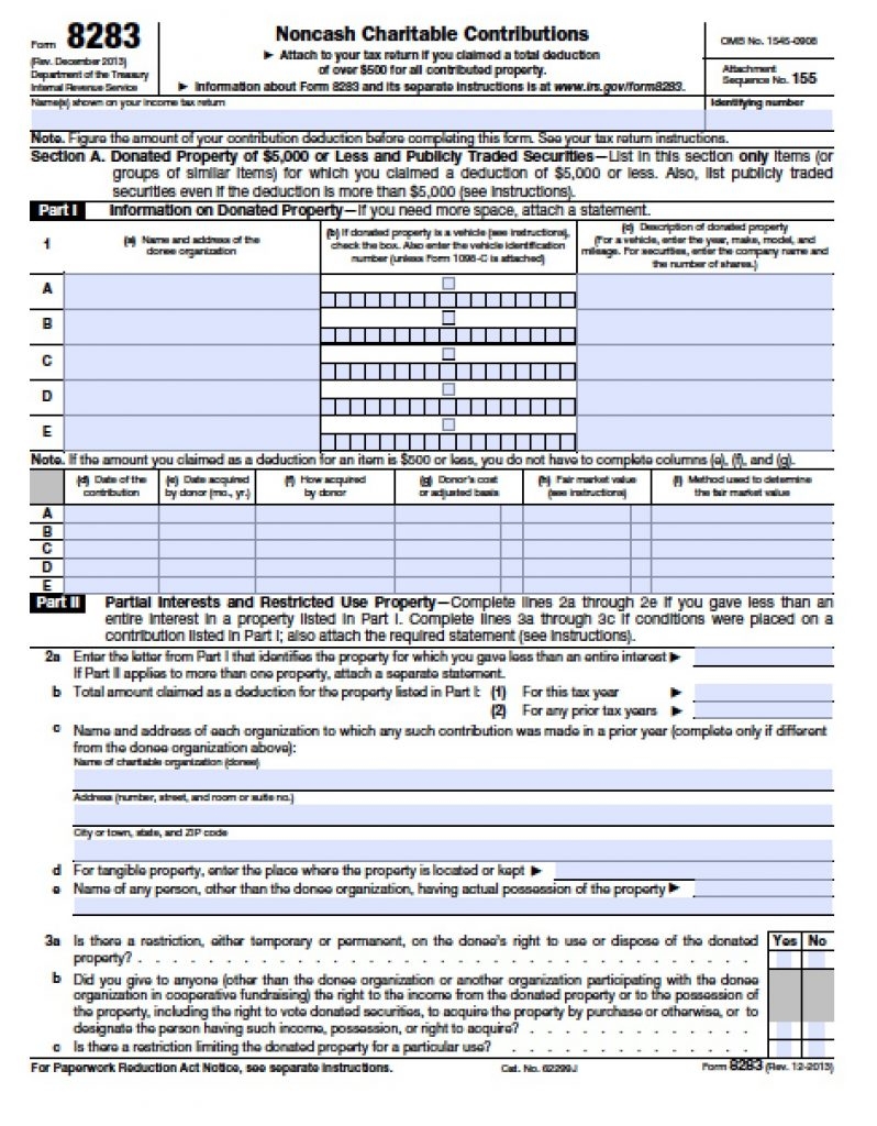 Irs Form 8283 Printable Printable Form 2024