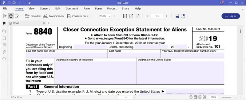 IRS Form 8840 How To Fill It Right And Easily