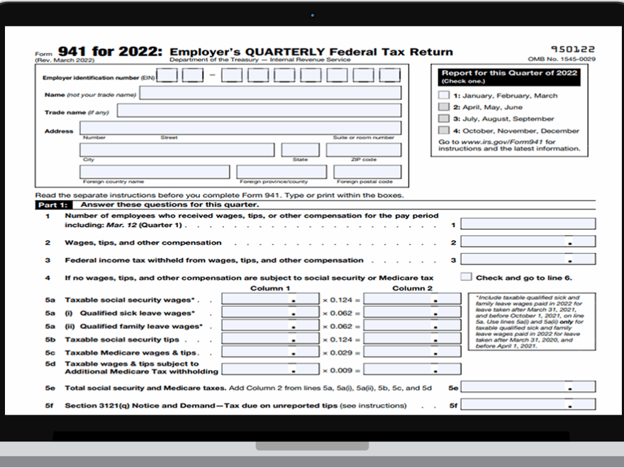 Irs Form 941 For Year 2025 Gloria C McCoy