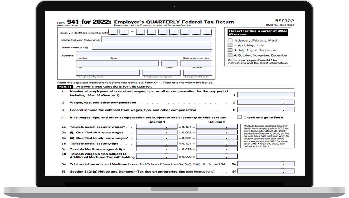 Irs Form 941 For Year 2025 Gloria C McCoy
