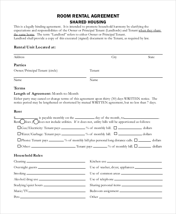 Printable Landlord Tenant Utility Agreement Template
