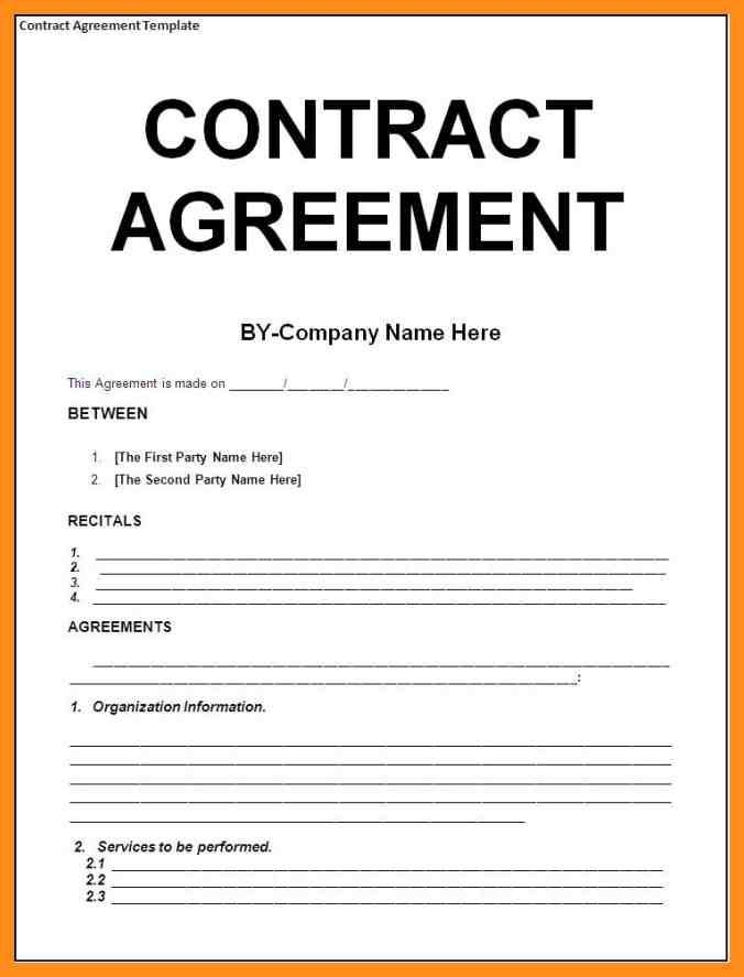 Free Printable Contract Between Two Parties