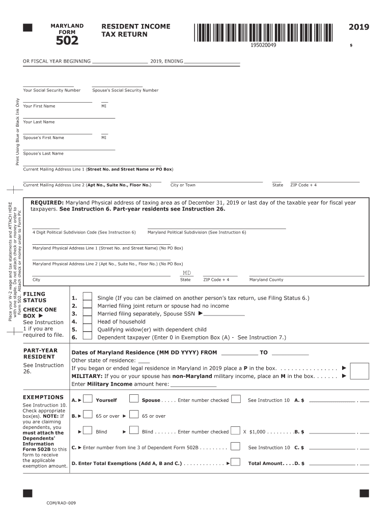 Maryland Form 502 Instructions 2023 Fill Out Sign Online DocHub