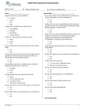 Medicare Health Risk Assessment Form 2023 Pdf Fill Online Printable 