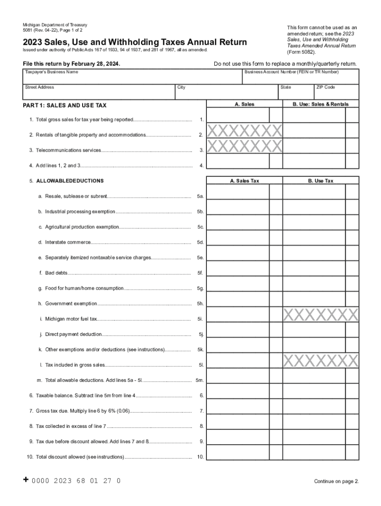 Michigan 5081 2023 2025 Form Fill Out And Sign Printable PDF Template 