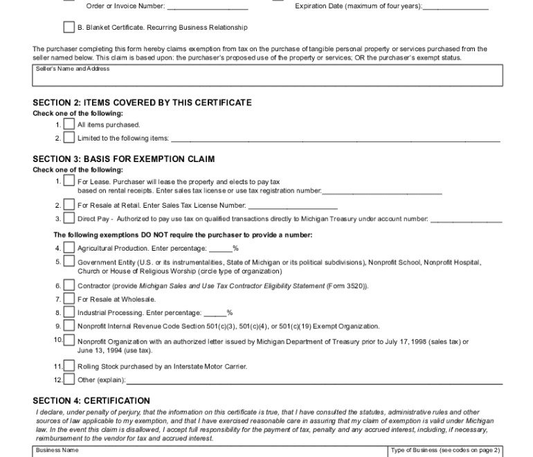 Michigan Tax Exempt 3372 2021 2025 Form Fill Out And Sign Printable