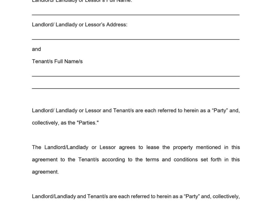 New York Month to Month Lease Agreement Template