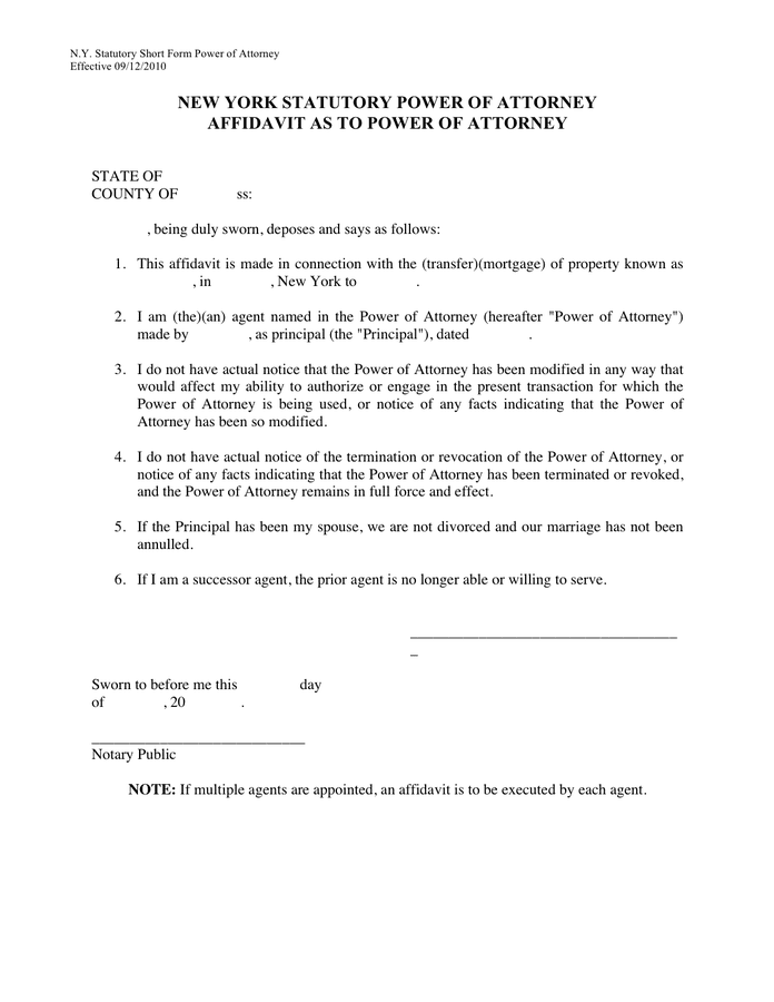 Nys Power Of Attorney Form 2025 Printable