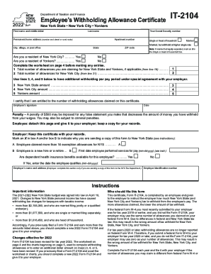 NY DTF IT 2104 2022 2025 Fill And Sign Printable Template Online