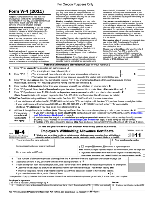Oregon W 4 Form 2025 Printable