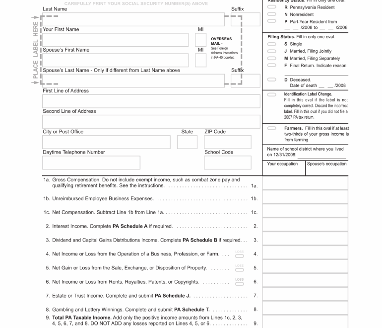 Pa 40 Tax Form 2025 Printable Ivory Gusella