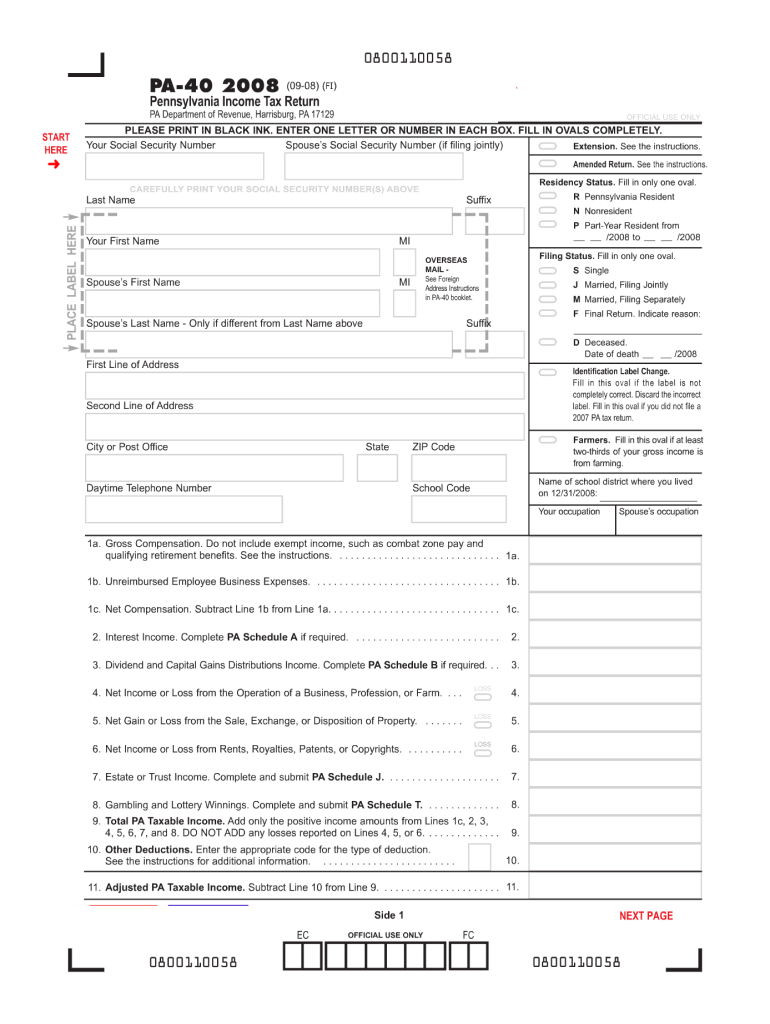 Pa 40 Tax Form 2025 Printable Ivory Gusella