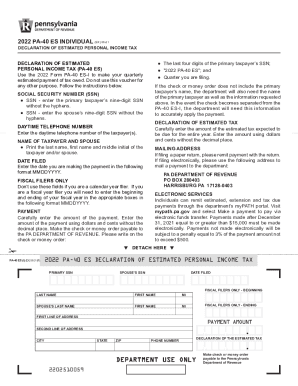 PA Form PA 40 ES I 2022 2025 Fill And Sign Printable Template Online